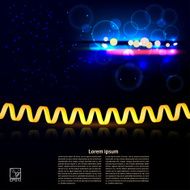 Streamers on a black background with glowing elements Vector