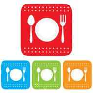 Dish Fork and spoon icon restaurant sign N2