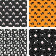 Skulls seamless patterns set