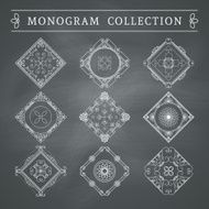 Vector vintage monogram set N4