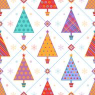 Seamless pattern with fir trees