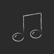 Music note icon drawn in chalk N3