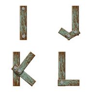 Set of letters from boards with nails N2