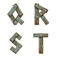 Set of letters from boards with nails N4