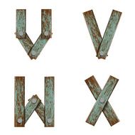 Set of letters from boards with nails N5