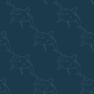 Dolphin seamless vector pattern