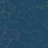 Dolphin seamless vector pattern N2