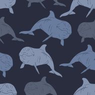 Dolphin seamless vector pattern N4