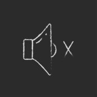 Mute speaker icon drawn in chalk N3
