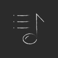 Musical note icon drawn in chalk N2