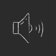 High speaker volume icon drawn in chalk N4