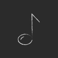 Music note icon drawn in chalk N4