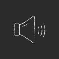 High speaker volume icon drawn in chalk N5