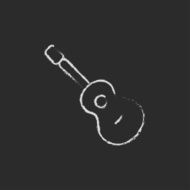 Guitar icon drawn in chalk N2