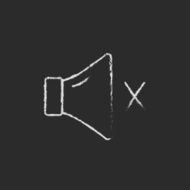 Mute speaker icon drawn in chalk N4