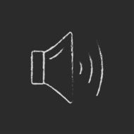 High speaker volume icon drawn in chalk N6