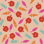 Abstract Food Icons Seamless Pattern Vector