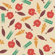 Abstract Food Icons Seamless Pattern Vector N2