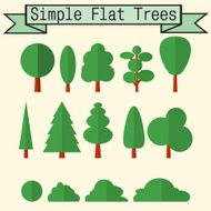 Vector tree nature element set Illustration symbol element Gre