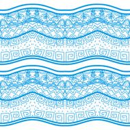 Blue seamless pattern with nature elements Vector illustration