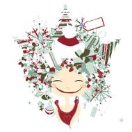 Female portrait with hairstyle for christmas carnival