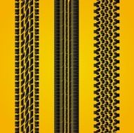 Set of Tires track Vector set detailed tire print N2