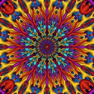 Colorful glossy 3D fractal mandala N2