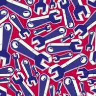 Seamless vector background with detailed 3d wrenches Work tools