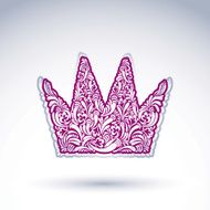 Flower-patterned imperial crown isolated on white background N3