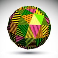 Vivid geometric spherical structure with parallel lines Bright