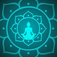 Vector Woman Doing Yoga with Zen Circle