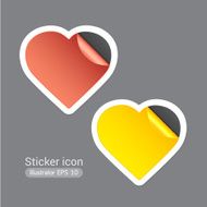 Sticker heart vector
