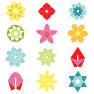 Flat icon flower icons