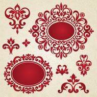 Vector baroque ornament in Victorian style N17