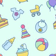 Vector baby seamless pattern for web design or print N5