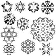 Vector set of vintage snowflakes for your winter design N2