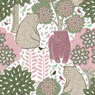 Autumn forest seamless pattern