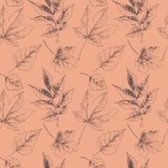 Hand drawn autumn leaves