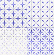 blue seamless pattern set