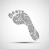 Vector icon footprint as a chip N2