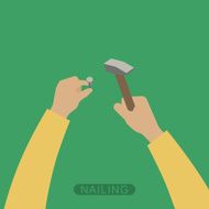 Hands with hammer