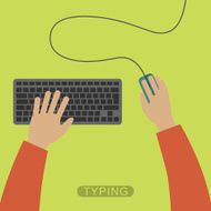 Hands typing on keyboard N2