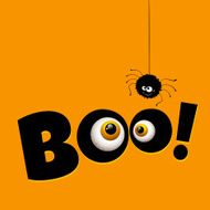 Funny Halloween greeting card monster eyes Vector illustration