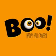 Funny Halloween greeting card monster eyes Vector illustration N2