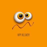 Funny Halloween greeting card monster eyes Vector illustration N7