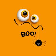 Funny Halloween greeting card monster eyes Vector illustration N8