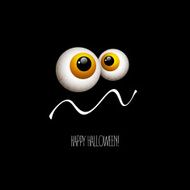 Funny Halloween greeting card monster eyes Vector illustration N9