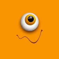 Funny Halloween greeting card monster eyes Vector illustration N10