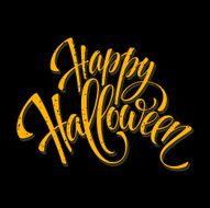 Halloween lettering greeting card Vector illustration