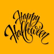 Halloween lettering greeting card Vector illustration N2